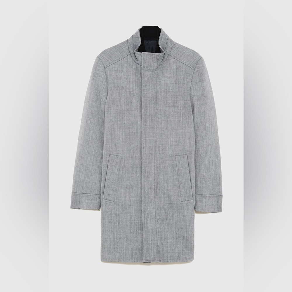ZARA MAN GRAY COAT BRAND NEW WITH TAGS MEDIUM